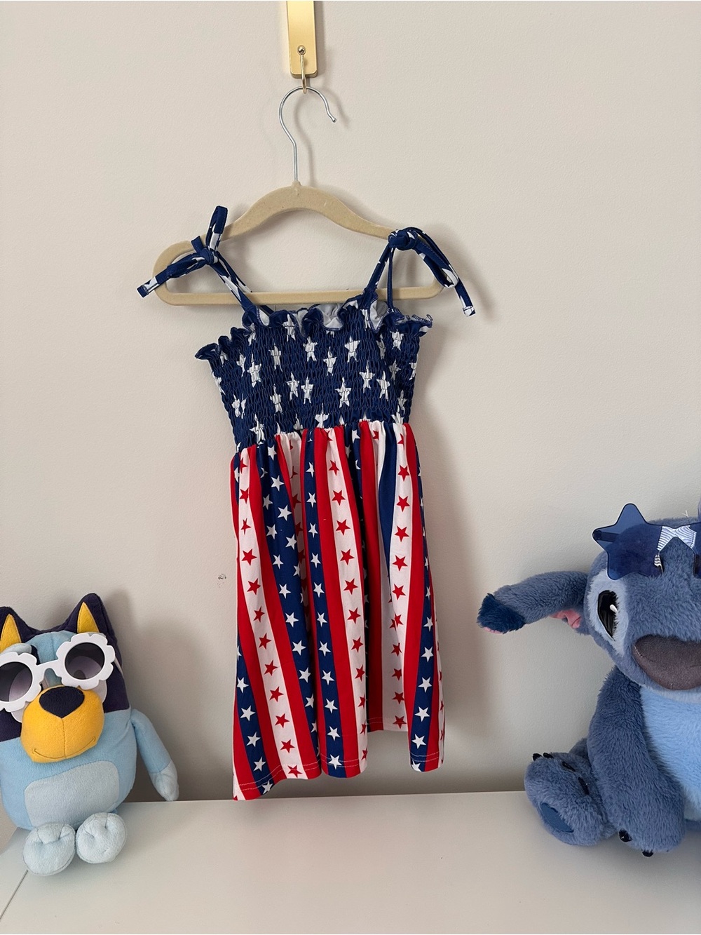 Amazon Girls Blue Red White Patriotic Star & Stripe Sundress